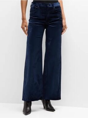 $238 NWT Citizens Of Humanity “Paloma” Wide Leg Velvet Pants in Navy Sz 27